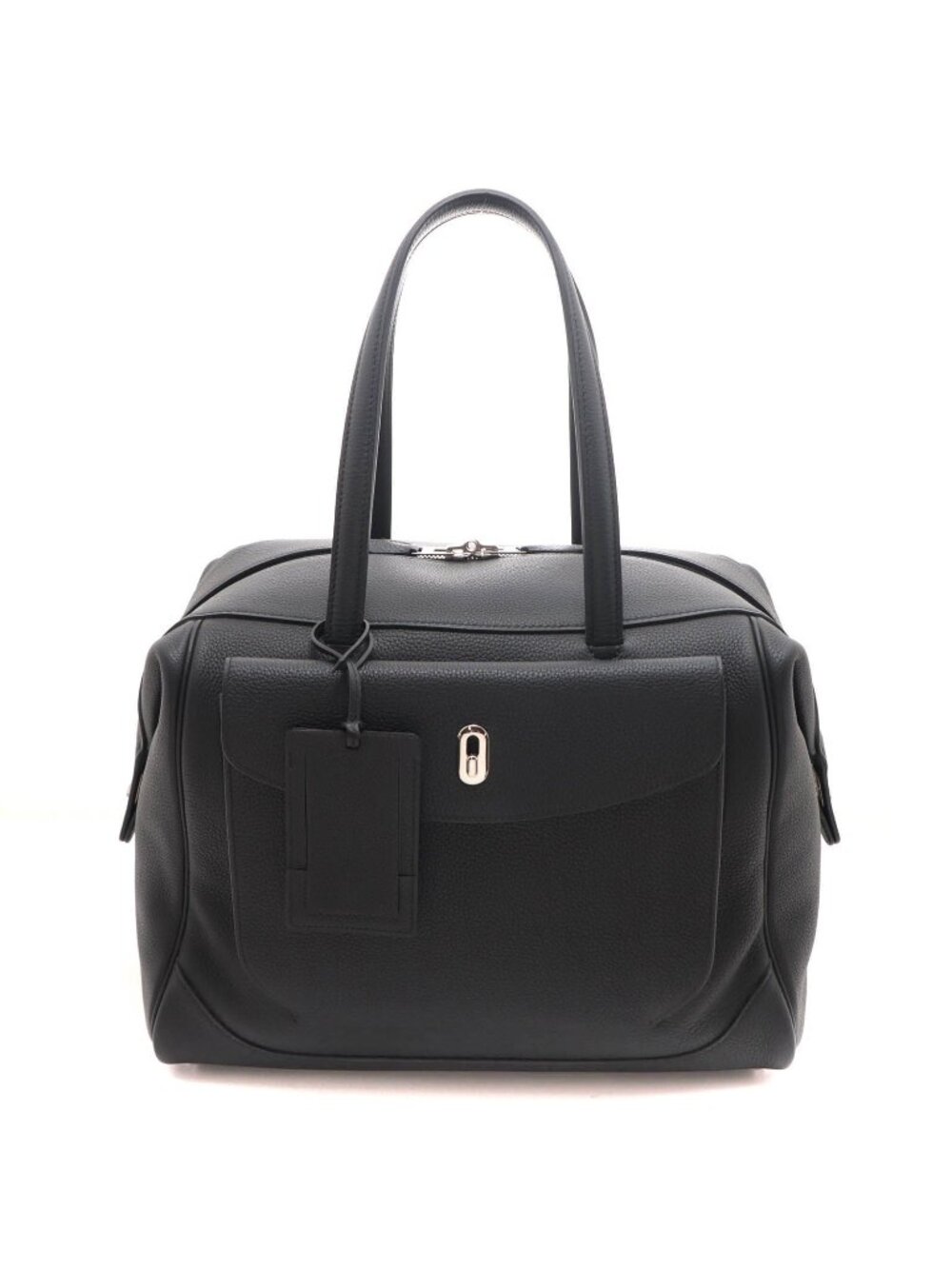 Hermes Warago Cabin 35 Boston Bag Togo Black Silver
